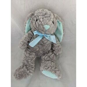 Gray Rabbit Plush Bunny 13 Inch Green Ears Inter-American Product Stuffed Animal